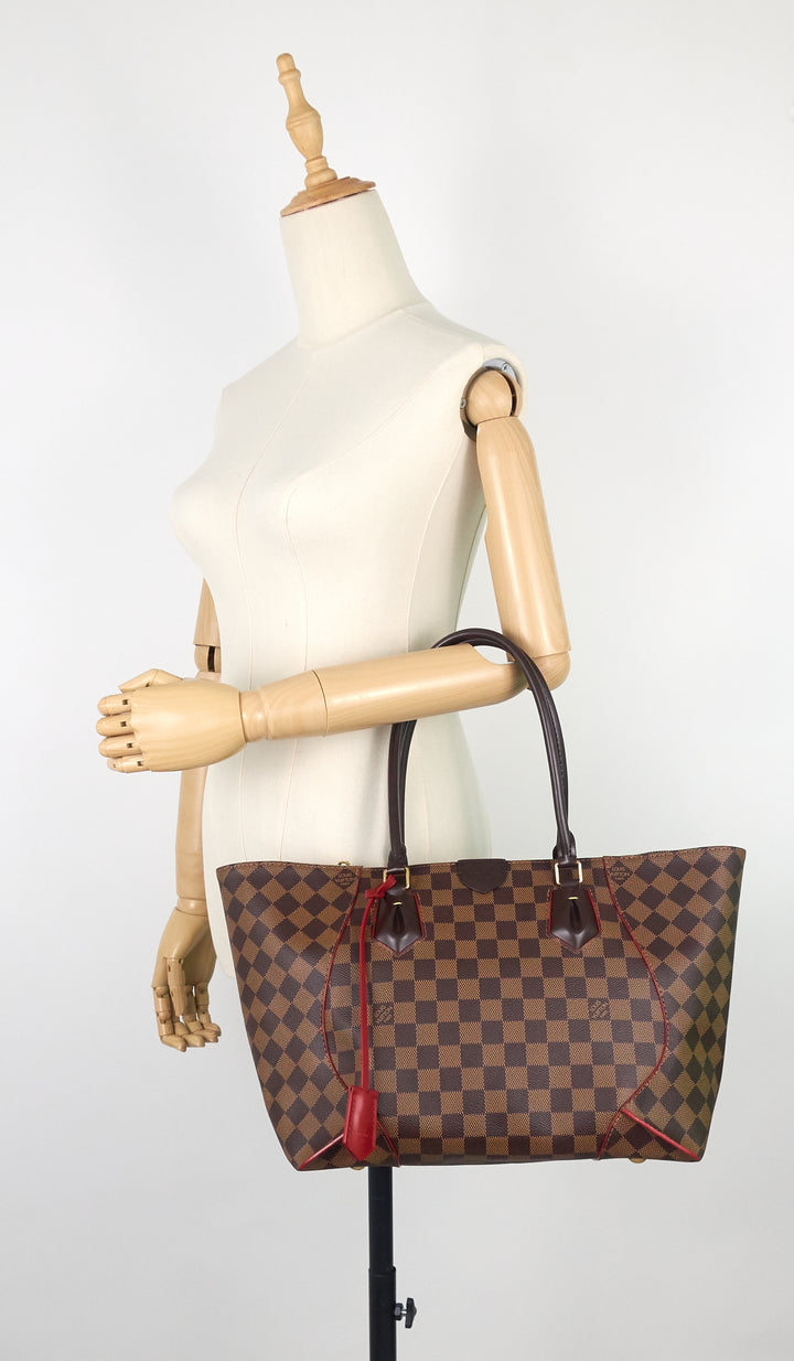 caissa mm damier ebene canvas tote bag