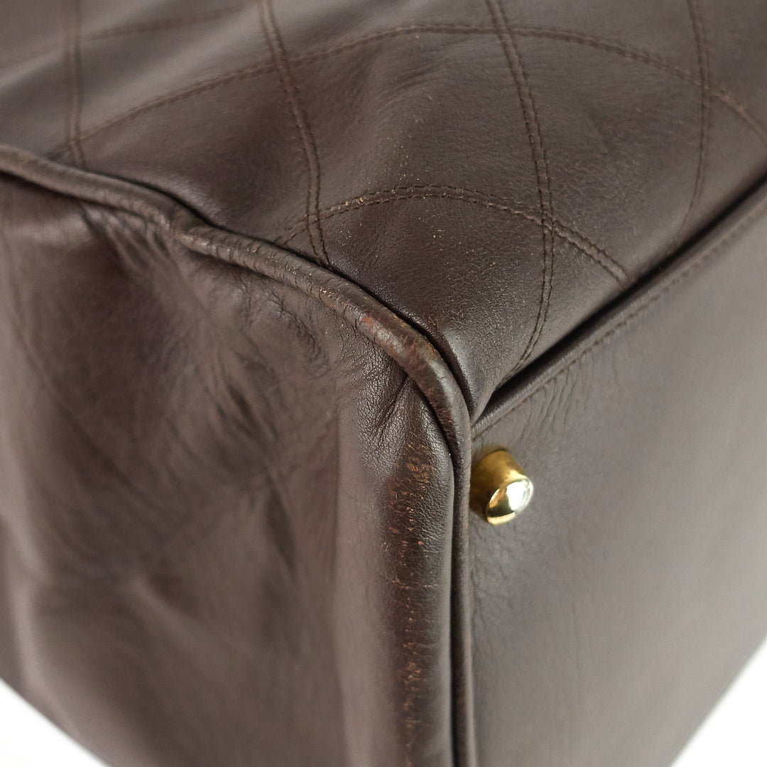 vintage supermodel weekender large calfskin leather bag