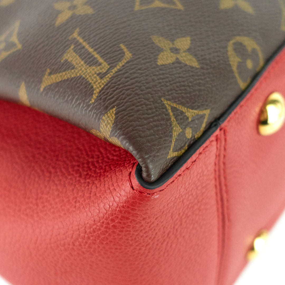 surène mm monogram canvas and calfskin leather tote bag