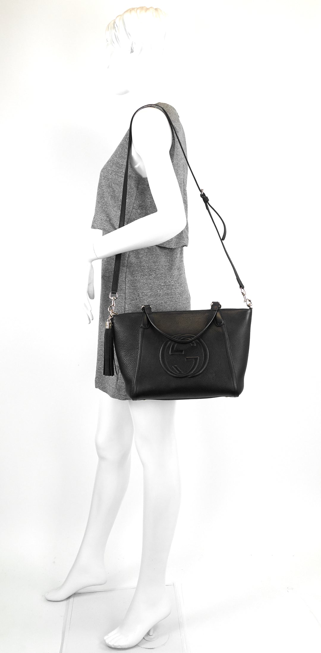 soho pebbled leather small top handle tote bag