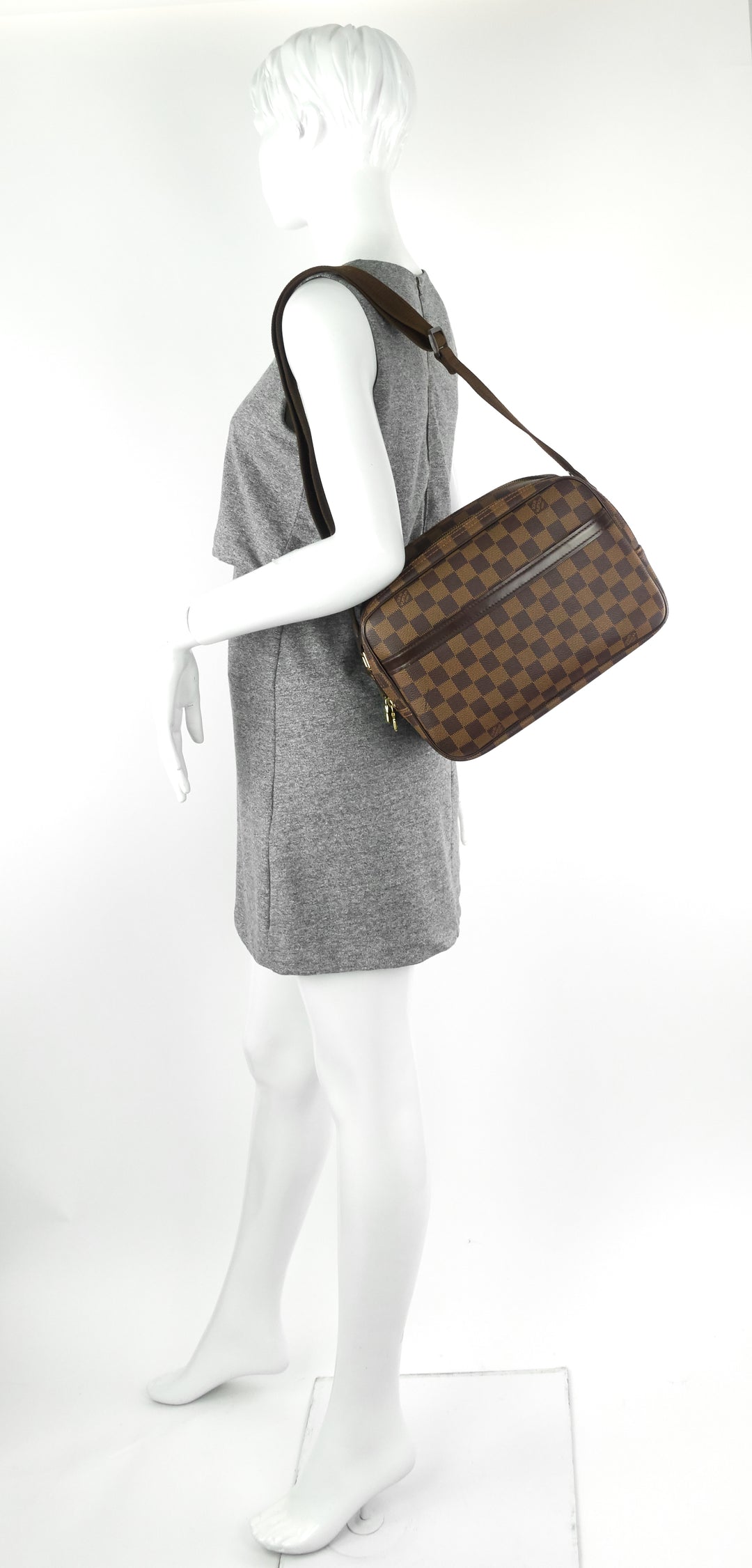 reporter pm damier ebene canvas messenger bag