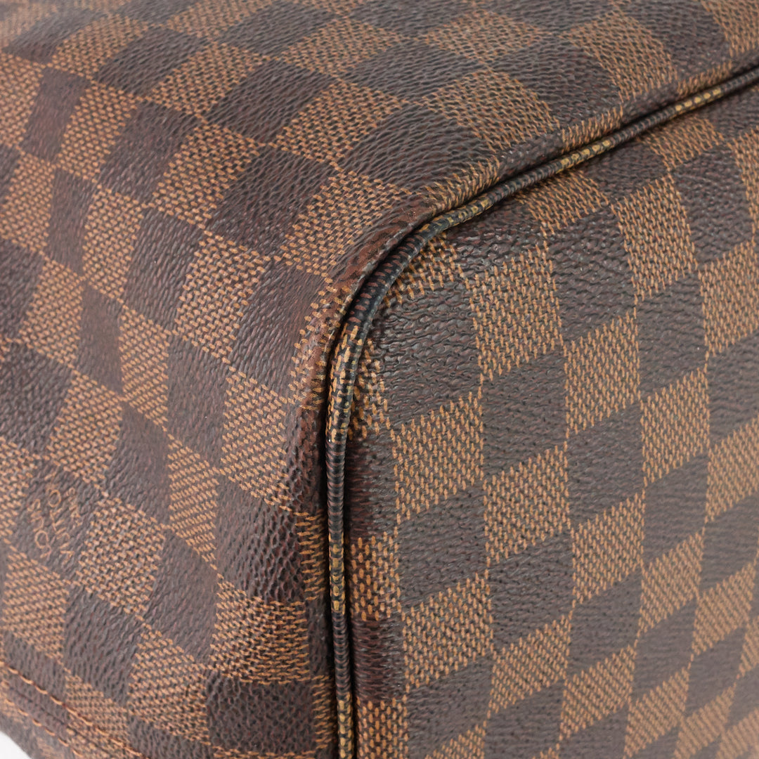 neverfull gm with pouch damier ebene tote bag