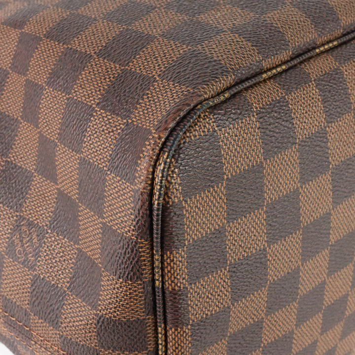 neverfull gm with pouch damier ebene tote bag