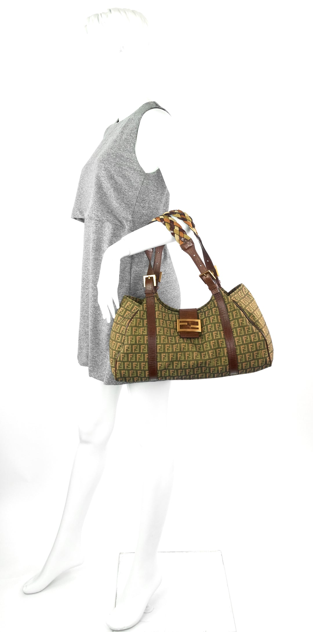 borsa zucca canvas shoulder bag