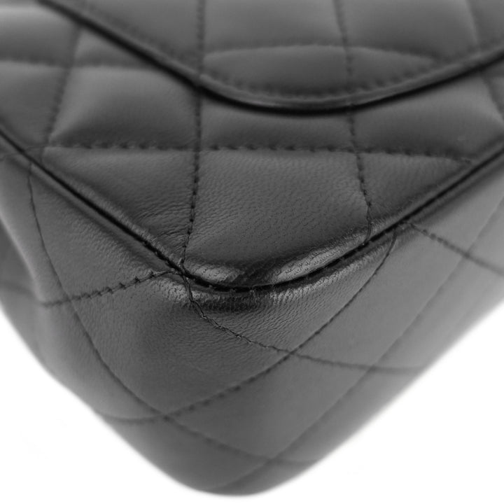 classic mini lambskin leather single flap bag