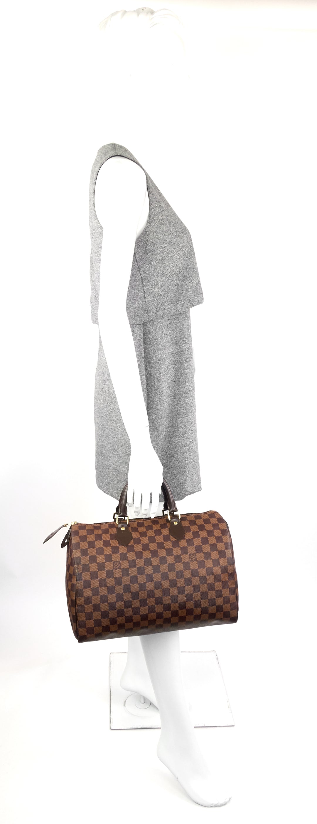 speedy 35 damier ebene canvas bag