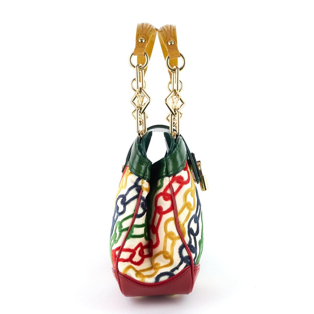 linda mini monogram charms velvet chains bag