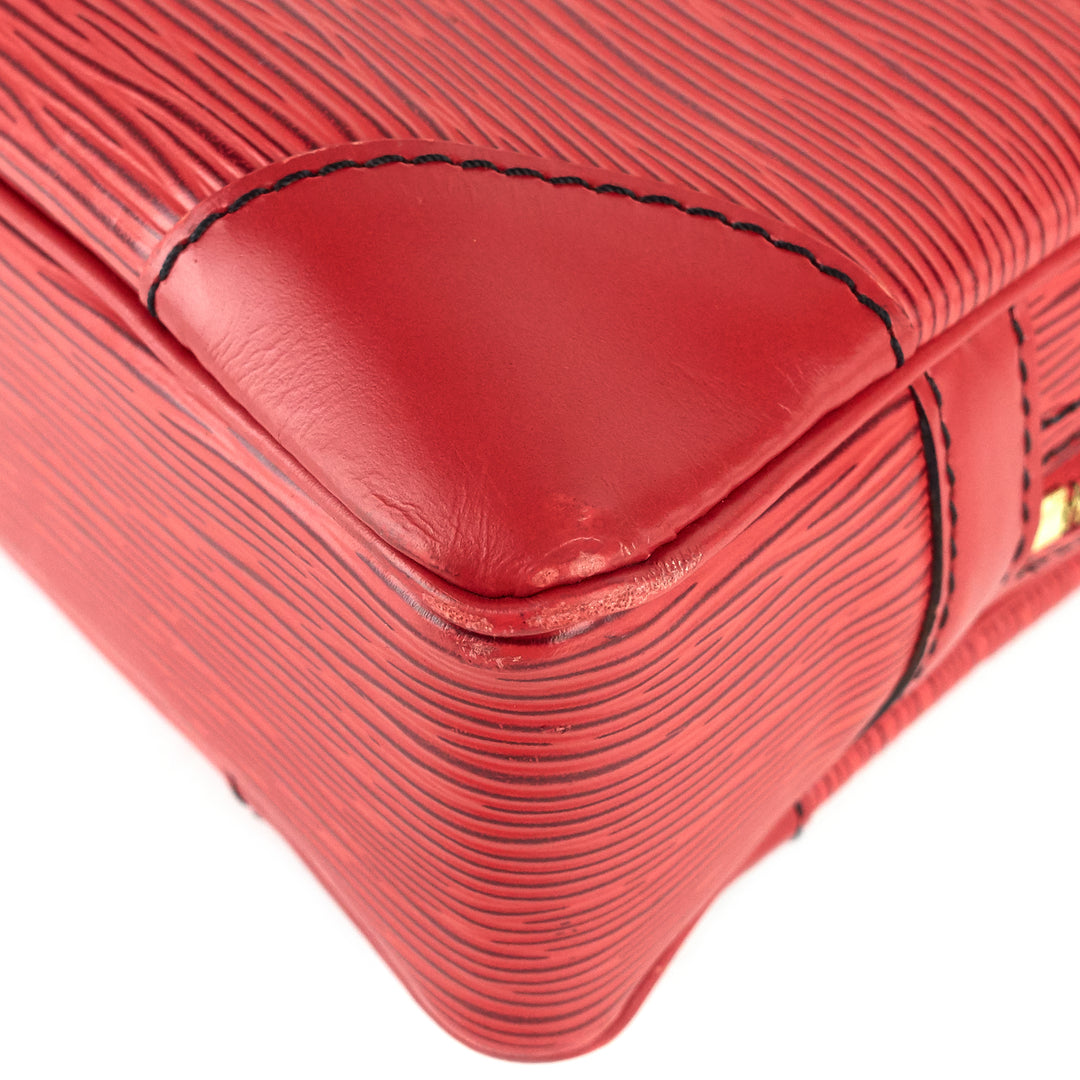 porte-documents voyage red epi leather briefcase bag