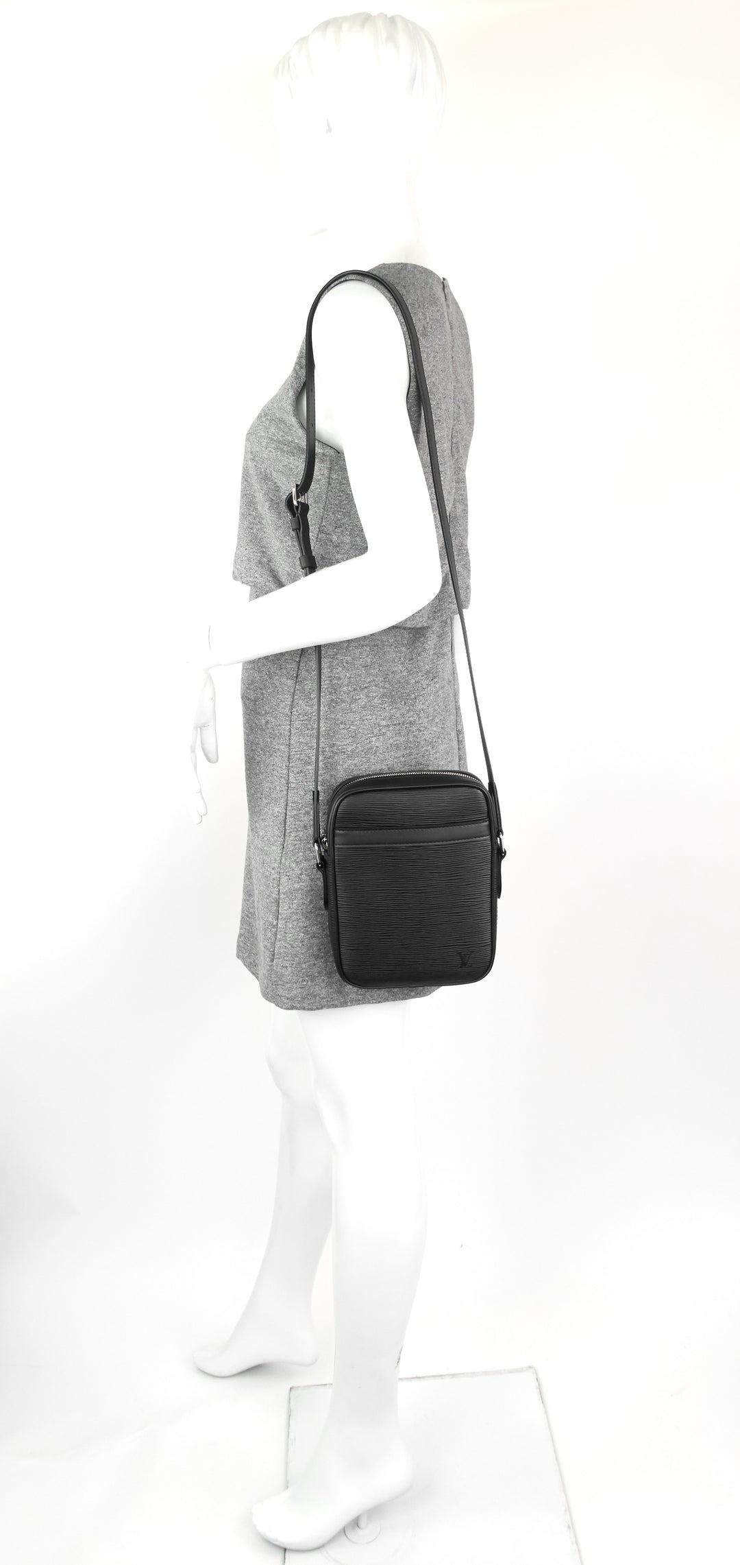 danube slim black epi leather bag