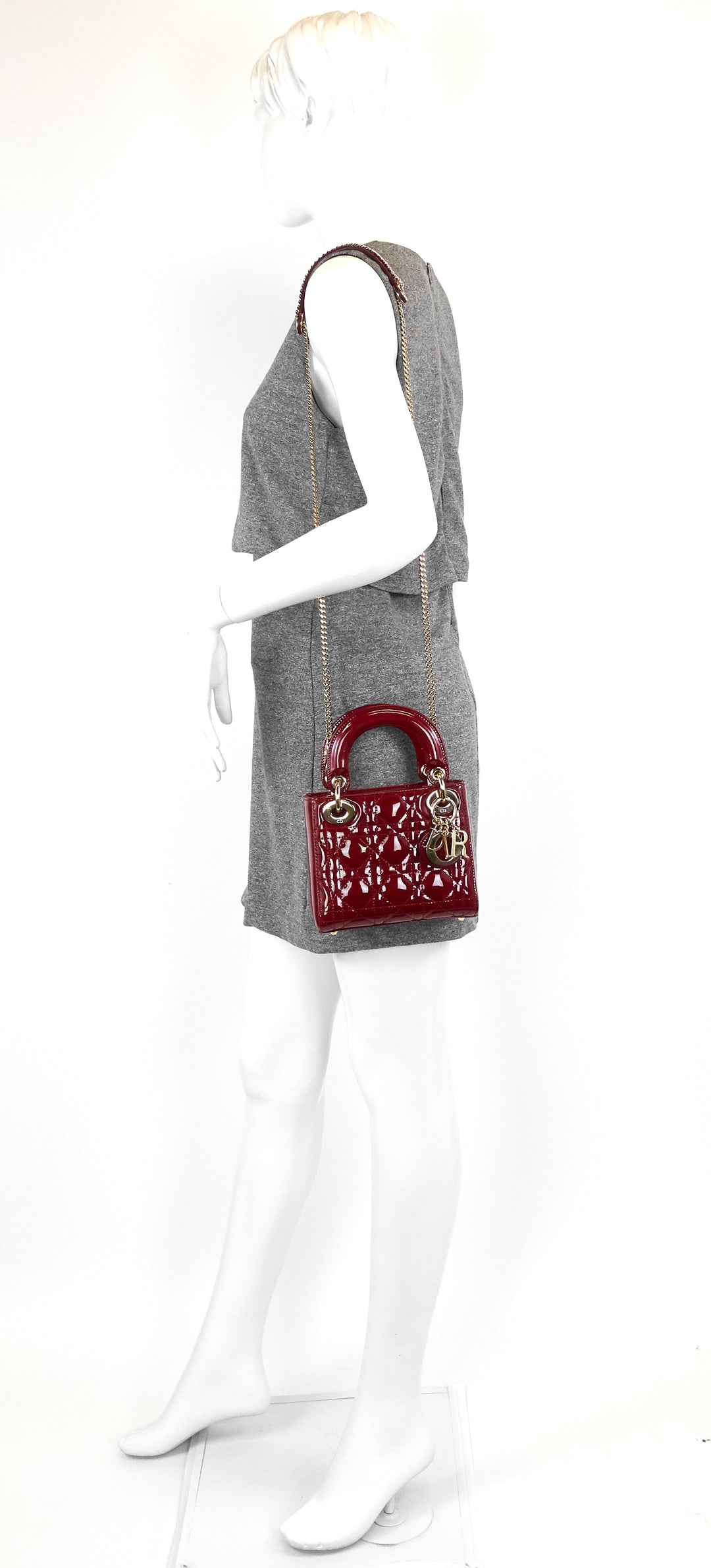 lady dior mini patent leather bag