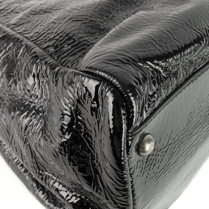 peekaboo large crinkled patent leather bag