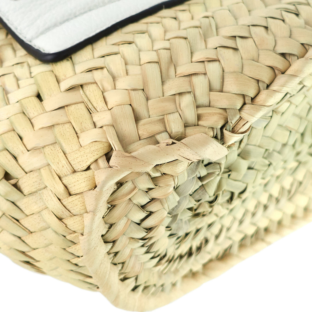 marcie mini raffia and leather crossbody bag