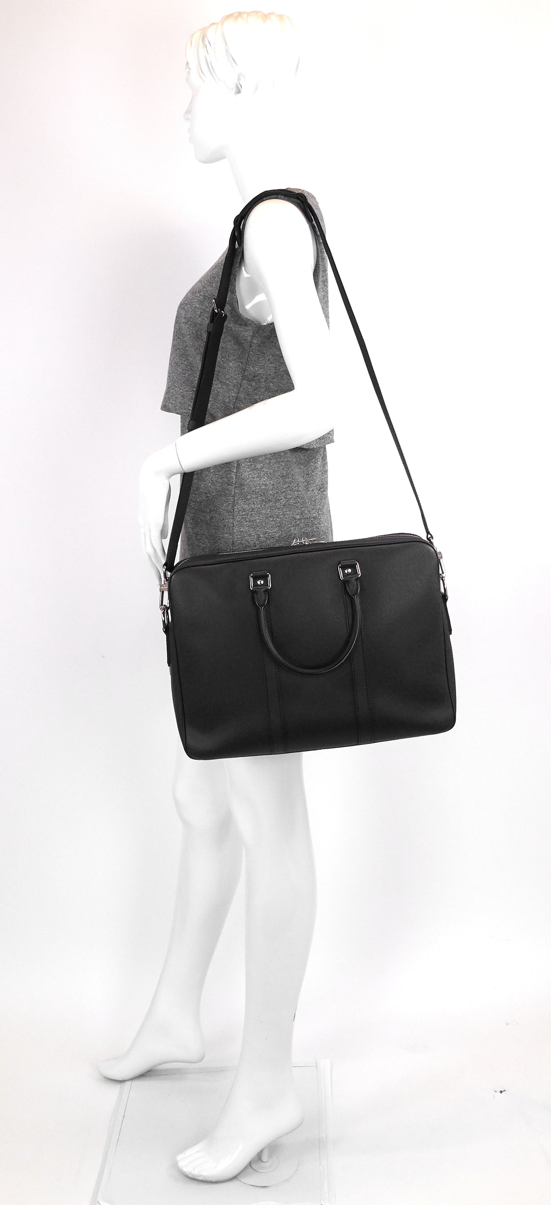 porte-documents voyage pm taiga leather briefcase bag