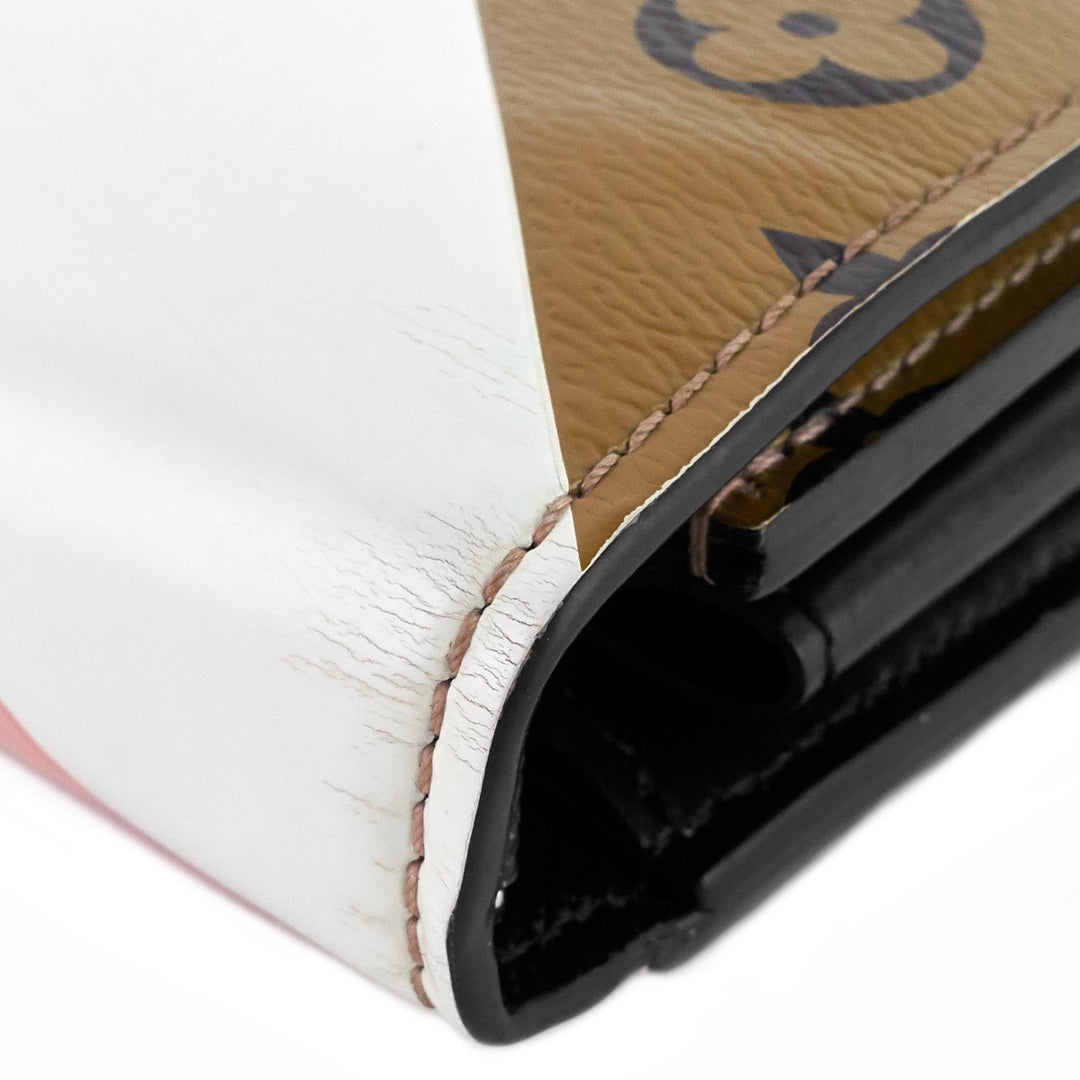 twist leather and reverse monogram wallet on chain bag