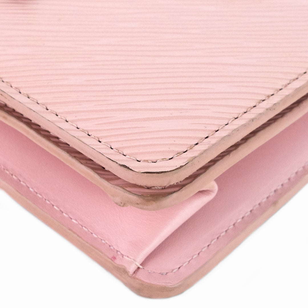 twist belt pink epi leather wallet on chain bag
