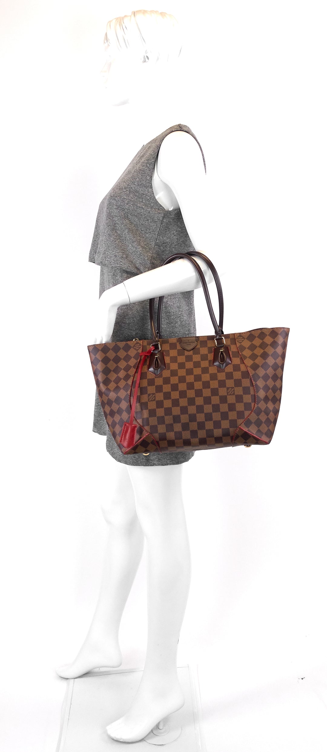 caissa mm damier ebene canvas tote bag