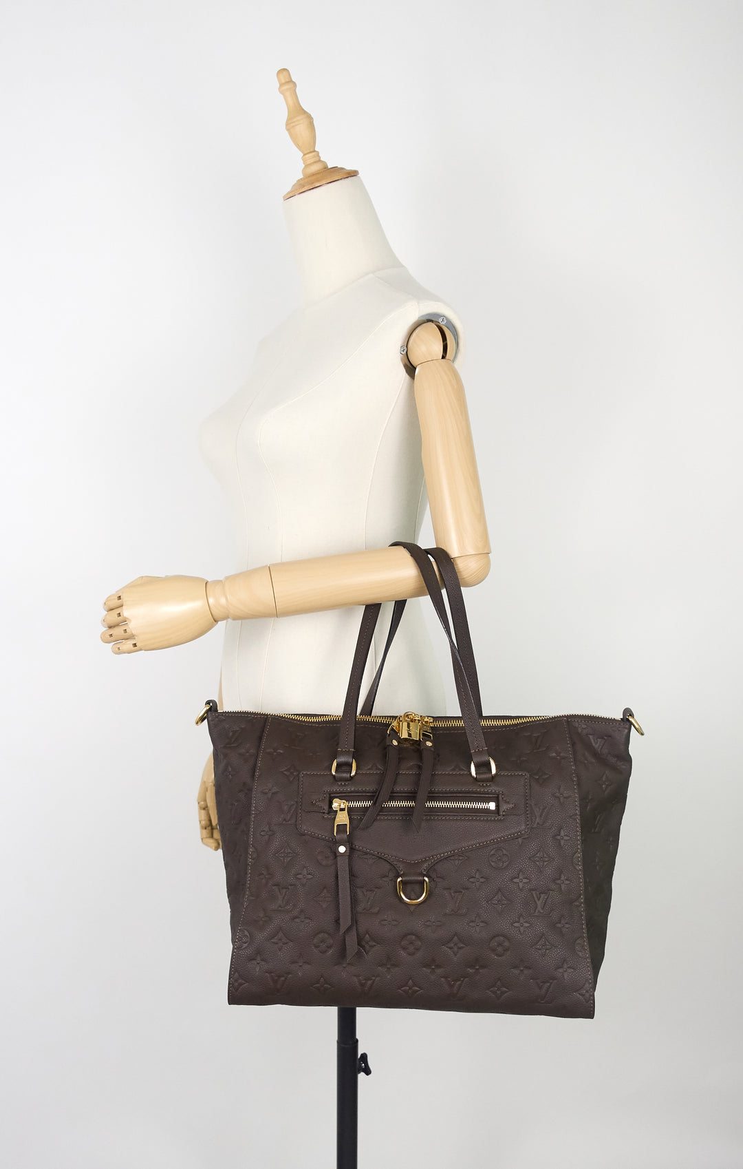 lumineuse empreinte leather bag