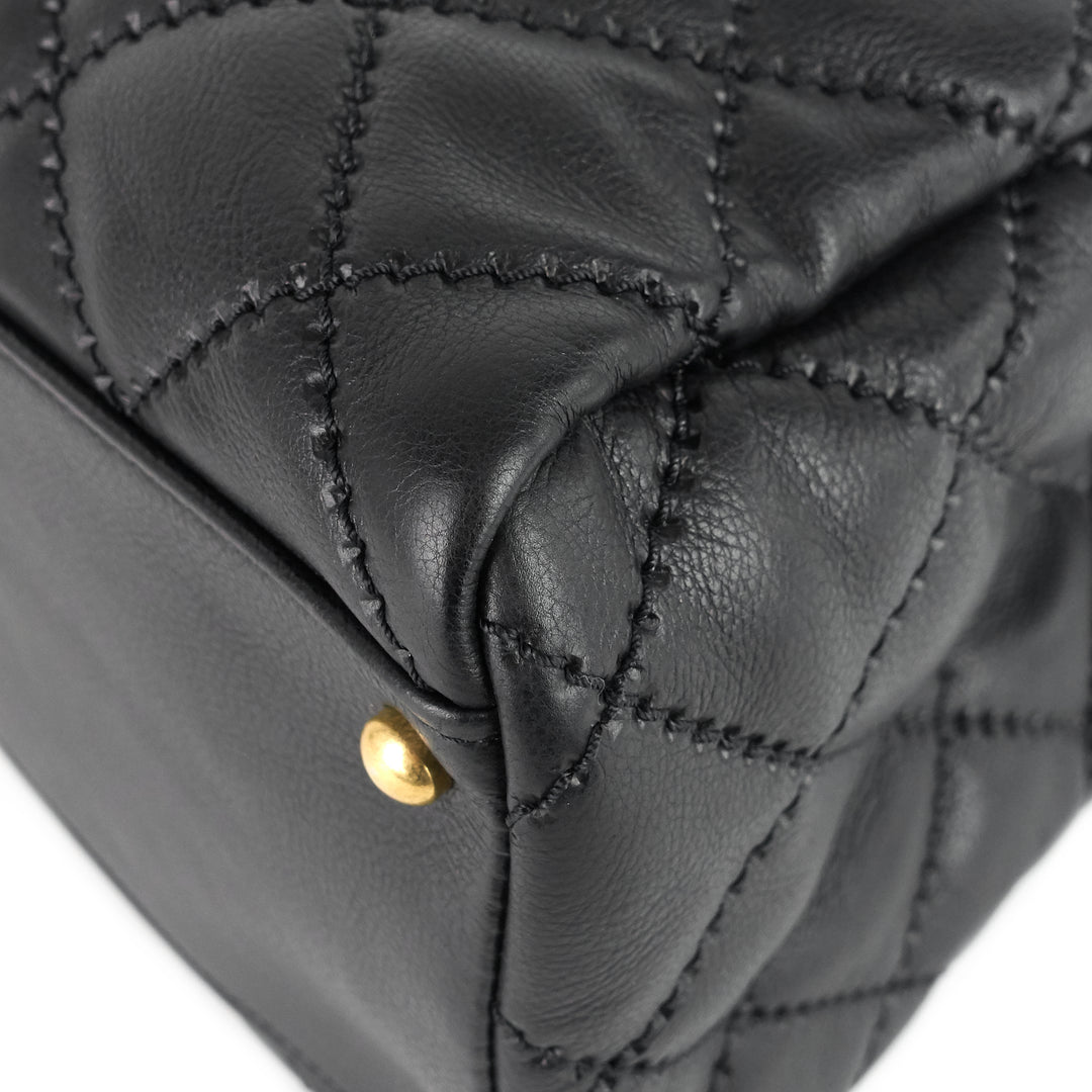 retro chain large calfskin leather shopping tote bag