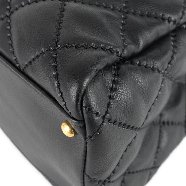 retro chain large calfskin leather shopping tote bag