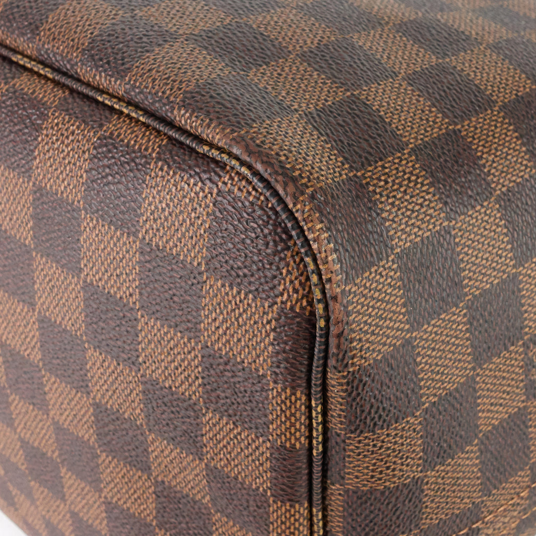 neverfull gm with pouch damier ebene tote bag