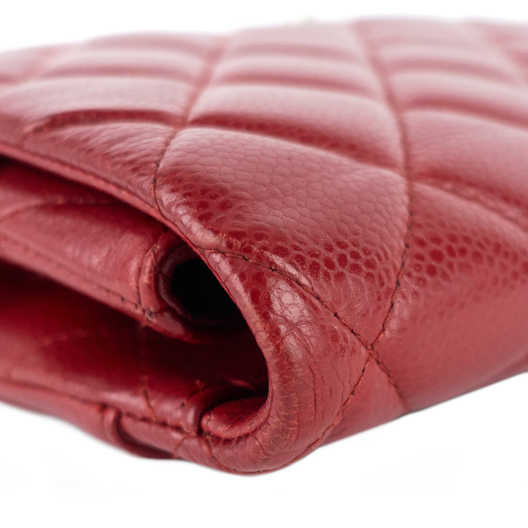quilted caviar new clutch with chain bag