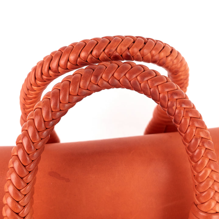 leather 'handmade' medium top handle bag