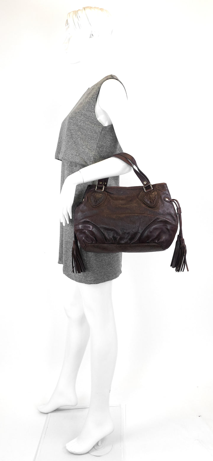 tribeca guccissima leather tote bag
