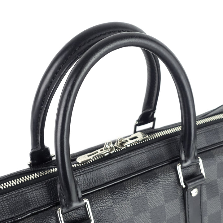 porte-documents voyage pm damier graphite canvas briefcase bag