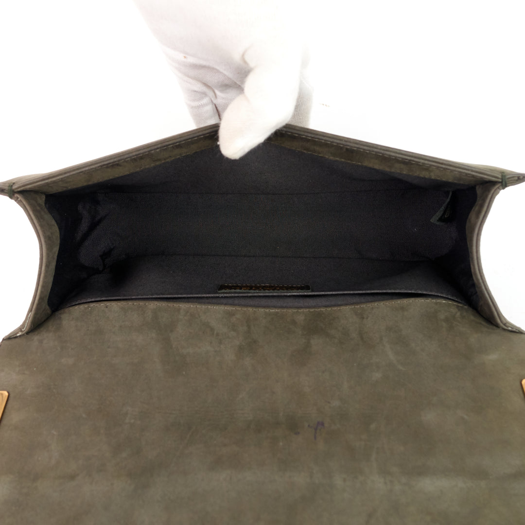boy suede and tweed flap bag