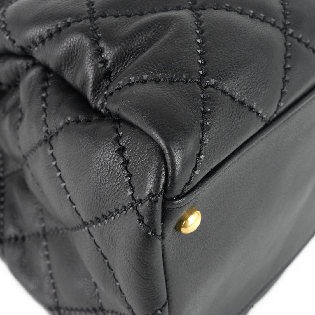 retro chain large calfskin leather shopping tote bag