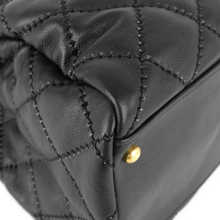 retro chain large calfskin leather shopping tote bag