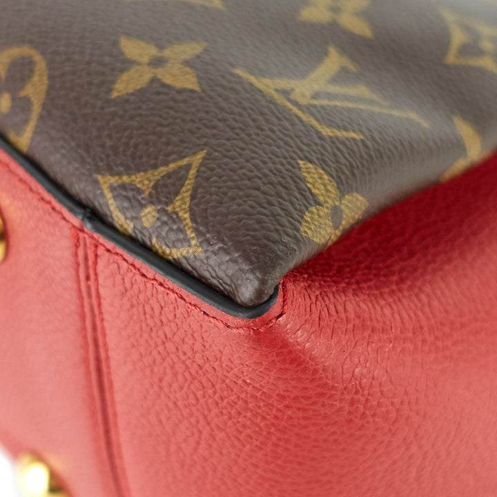 surène mm monogram canvas and calfskin leather tote bag