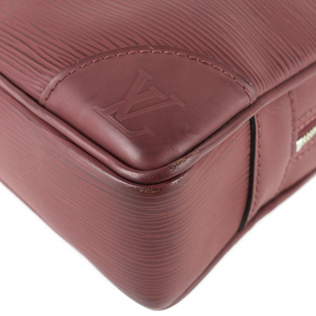 porte-documents voyage burgundy epi leather briefcase bag