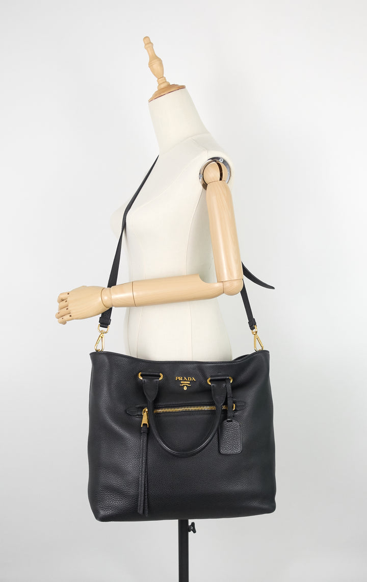 Vitello Daino Leather Tote Bag