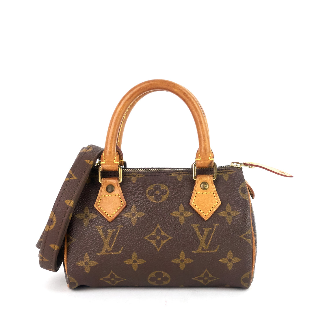 mini hl speedy monogram canvas bag with strap
