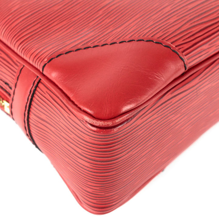 porte-documents voyage red epi leather briefcase bag