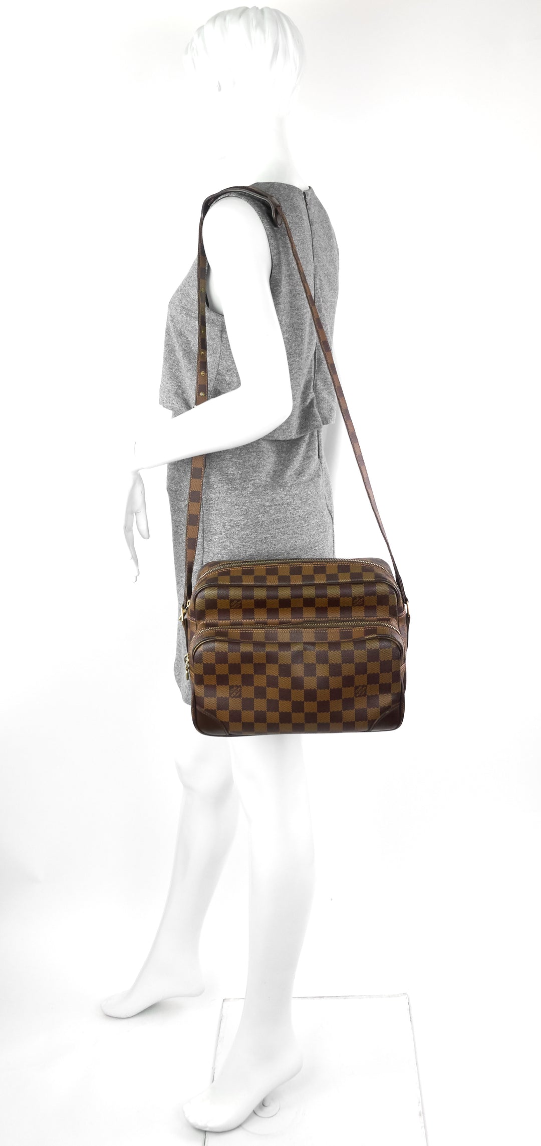 nil 28 damier ebene canvas messenger bag