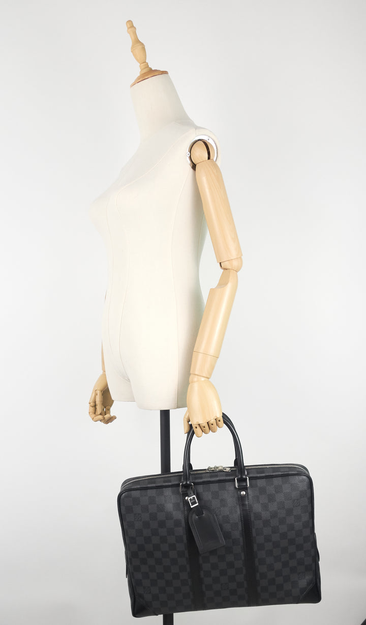 porte-documents voyage gm damier graphite canvas briefcase bag