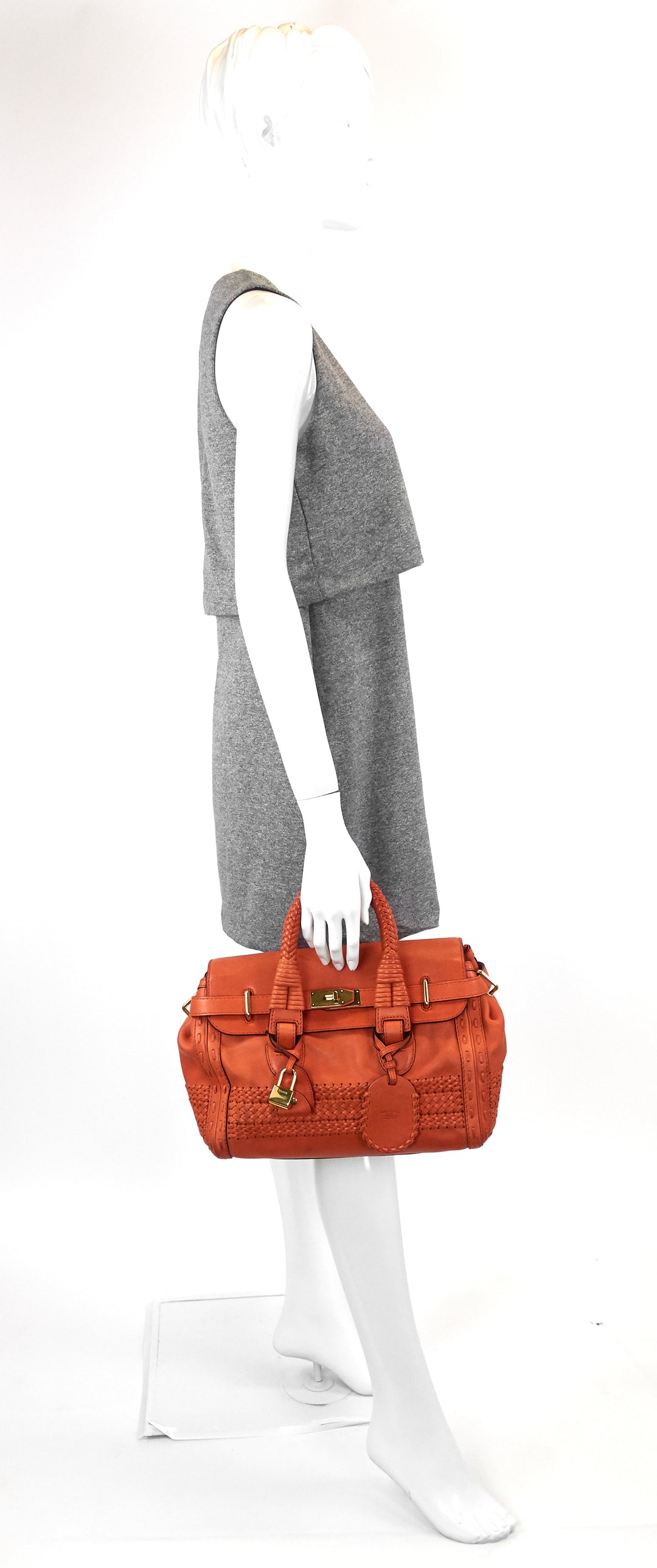 leather 'handmade' medium top handle bag