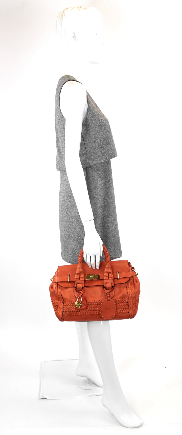 leather 'handmade' medium top handle bag