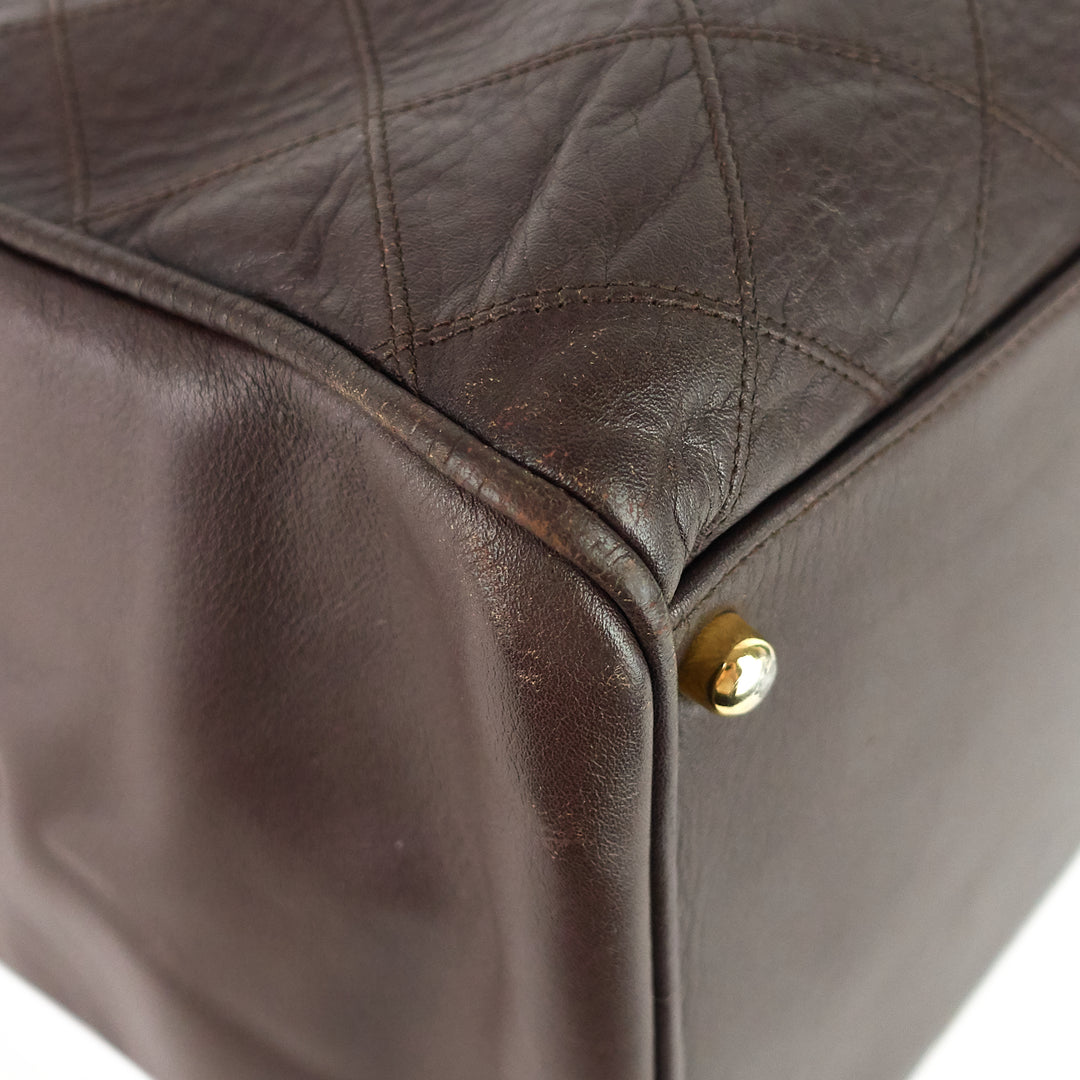 vintage supermodel weekender large calfskin leather bag