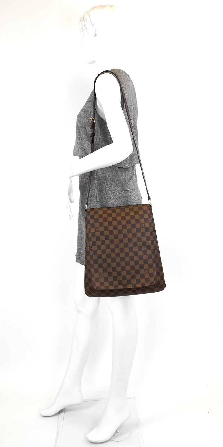 musette salsa damier ebene canvas bag