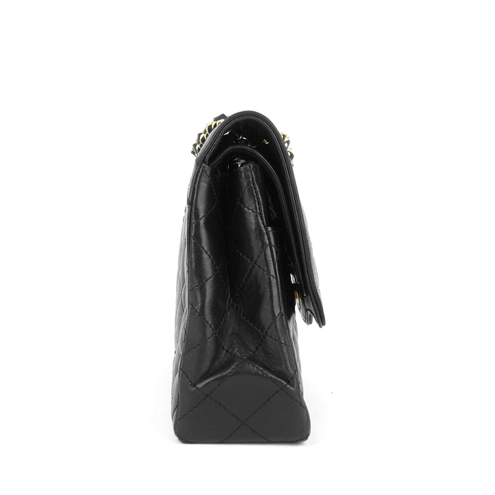 paris limited edition double flap lambskin leather bag