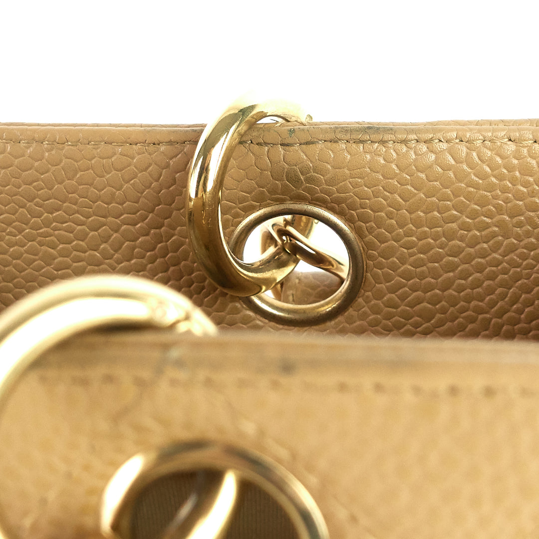 petite shopping tote quilted caviar leather bag
