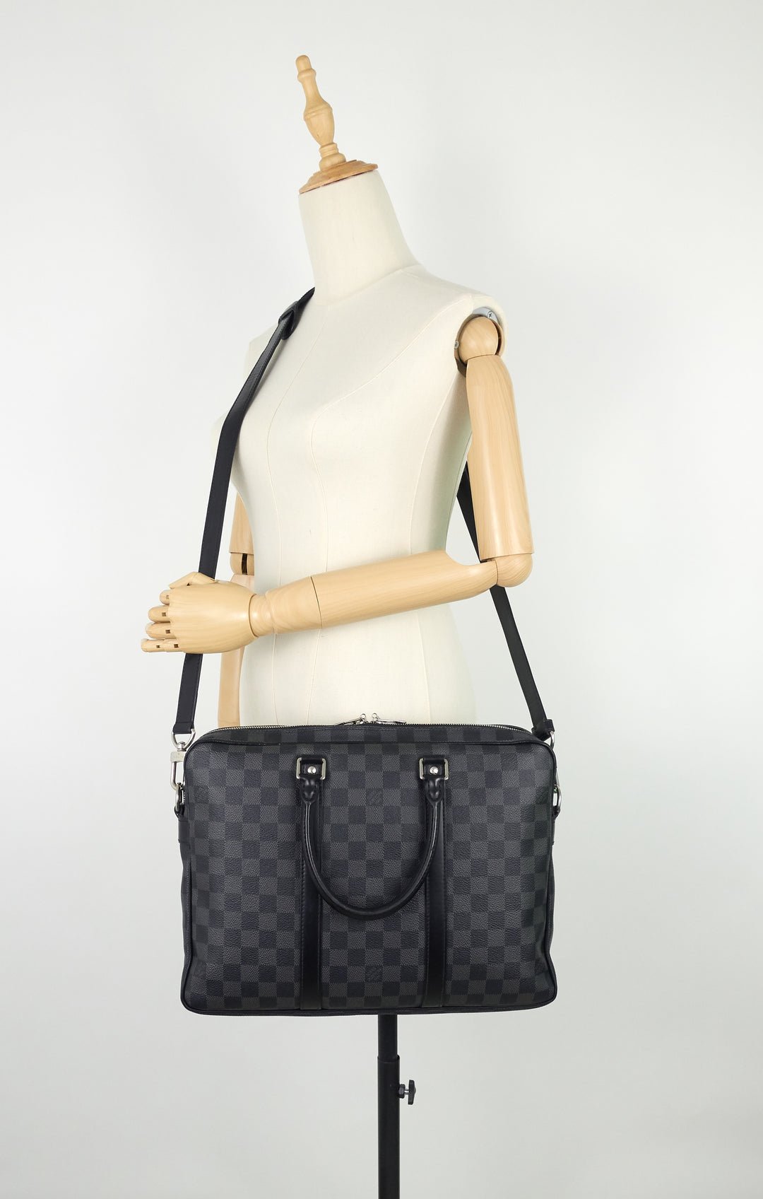 porte-documents voyage pm damier graphite canvas briefcase bag