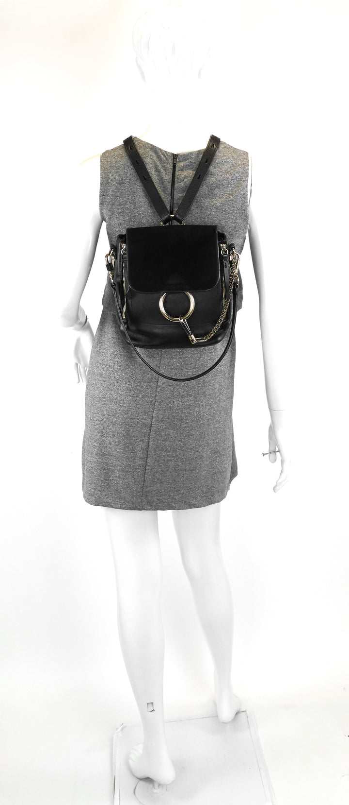 faye small calfskin and suede backpack bag