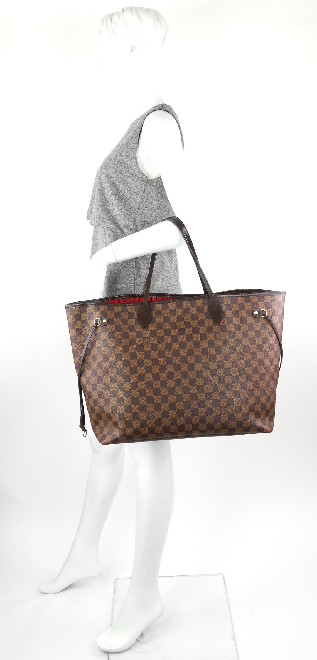 neverfull gm damier ebene canvas tote bag