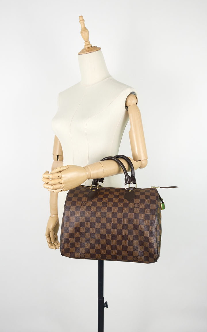 speedy 30 damier ebene canvas bag