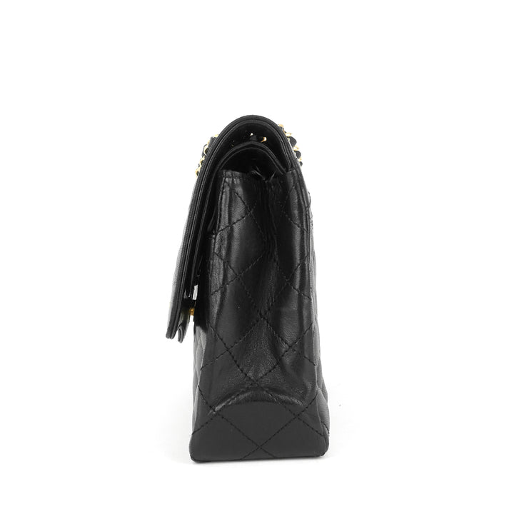 paris limited edition double flap lambskin leather bag