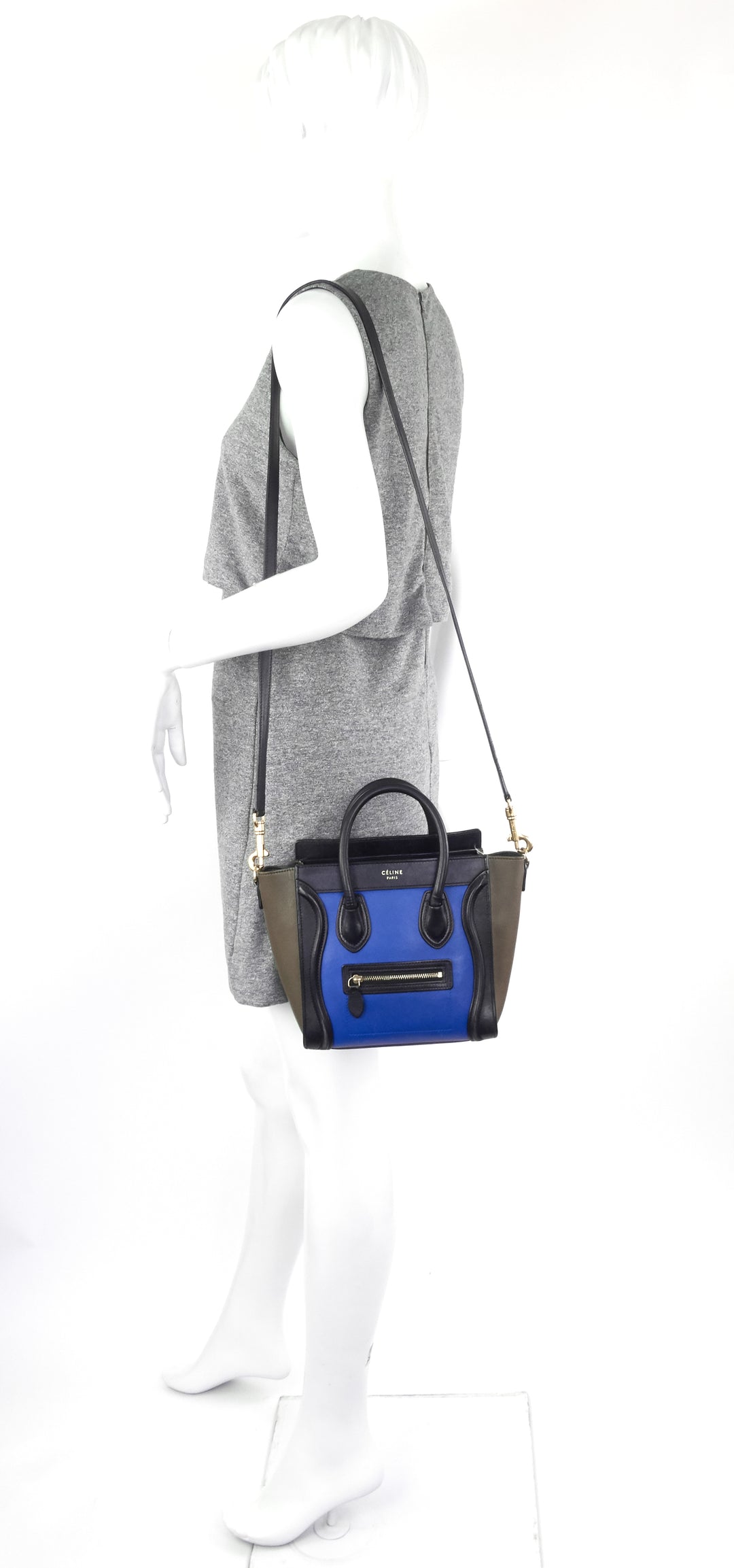 luggage nano tricolour calfskin tote bag